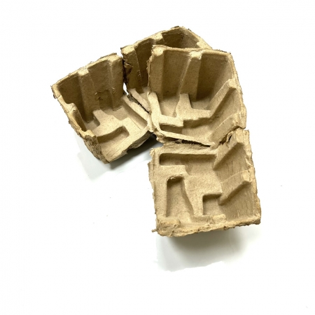 Molded pulp packaging - Corner impact protection